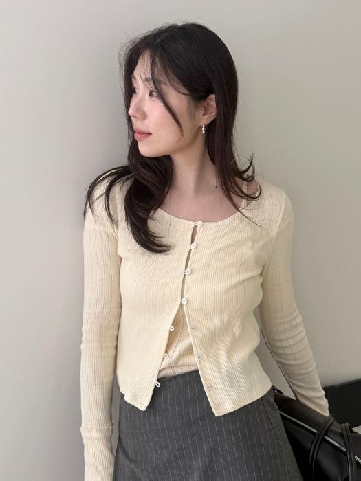 [곰송이PICK][SET]아일렛 자카드 슬리브리스+가디건세트_3COLORS(LSET164)