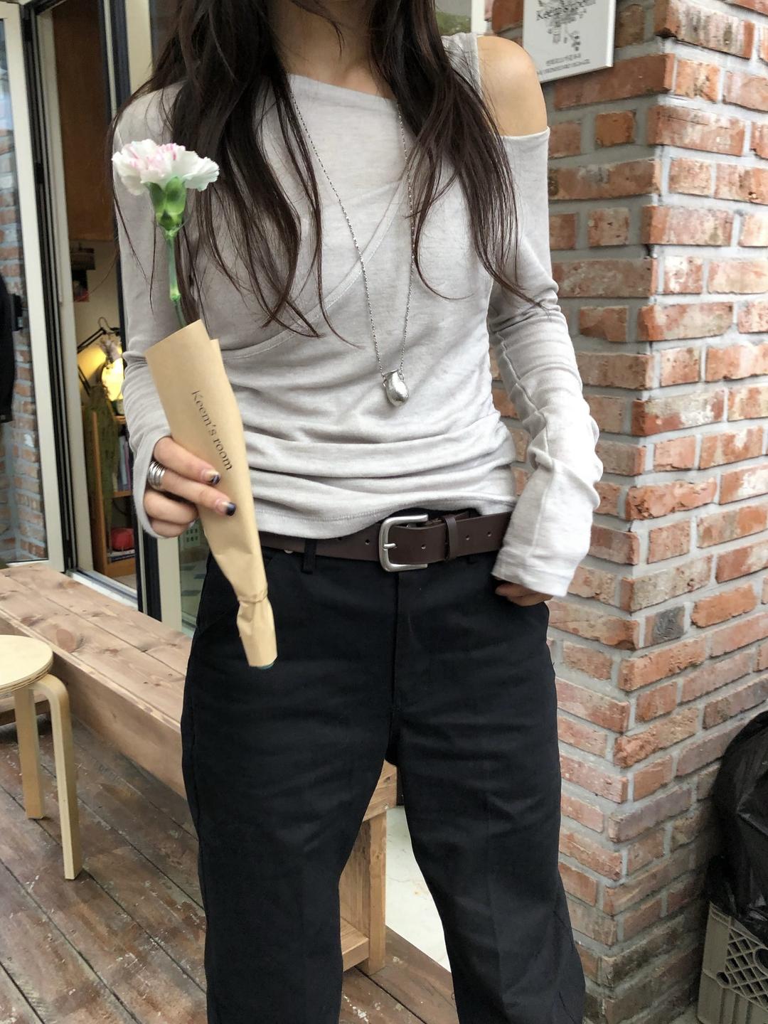 [ARCHITECT] WOOL BLEND LAYERED TEE (BEIGE)