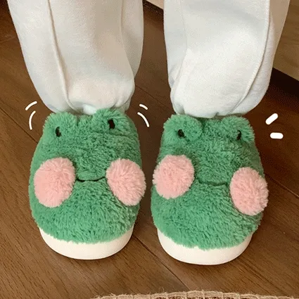 [귀요미!/당일발송!] 개구리 털 실내화 귀요미 슬리퍼 / (3color)