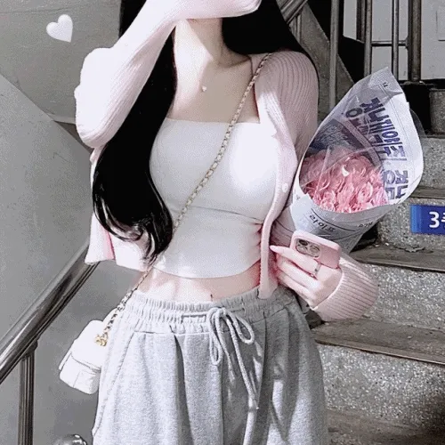 주문폭주*보들*슥걸치는🩷발렌타인 가디건 - 6color / 니트가디건 크롭가디건 브이넥가디건  볼레로 골지 골지가디건 브이넥 니트 간팔 가을 가을옷 가을가디건 핑크 개강룩