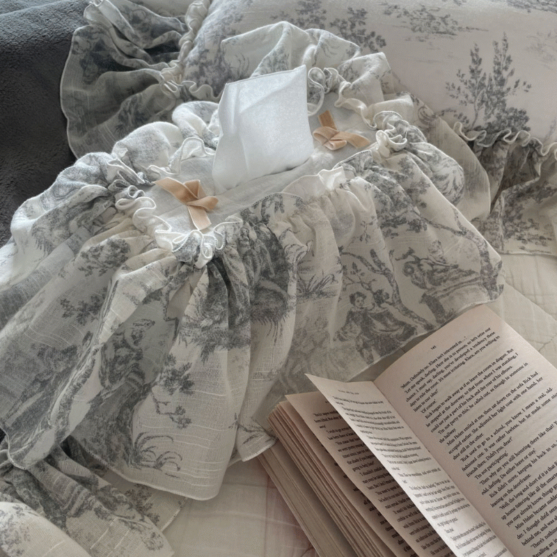 명화 그레이 코튼 티슈커버