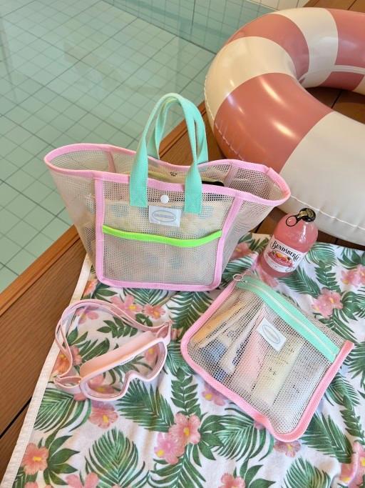 메쉬미니백(특허디자인등록)목욕가방 수영장가방 비치가방