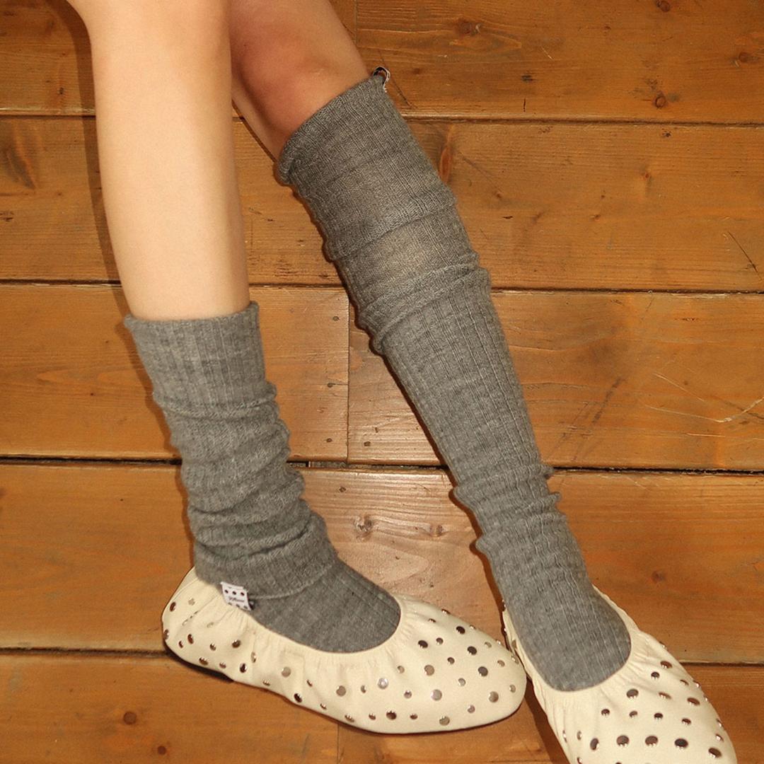 Milk Folding Knee Socks (3 Color)