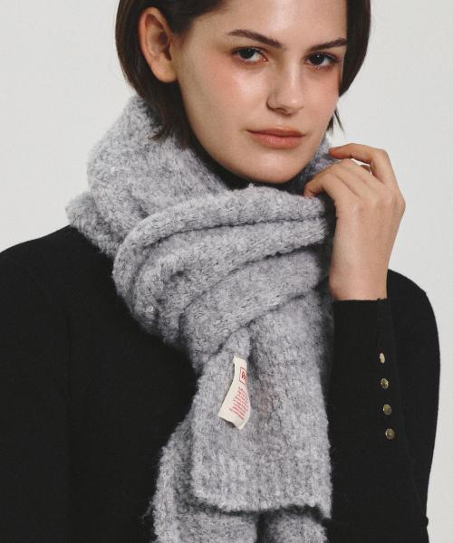 양털 에센셜 머플러 그레이
