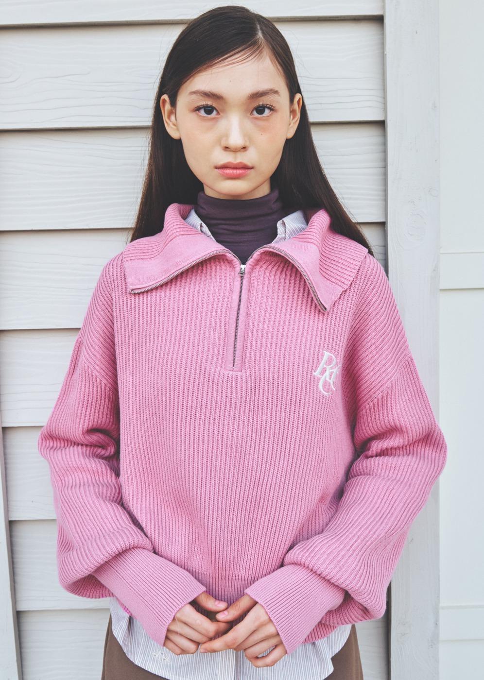로씨로씨 RCC Knit Half Zipup [PINK]