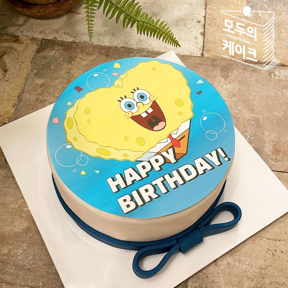 (모두의케이크) 디자인 캐릭터케이크 뚱이 스펀지밥케이크 선물 버터파운드케이크