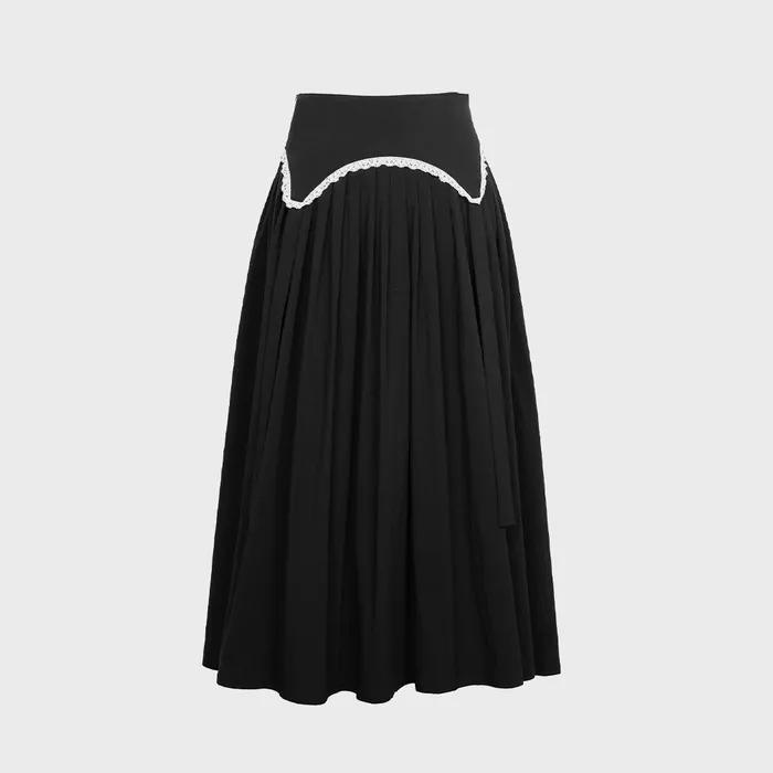 SUSPENDER PLEATED SKIRT BLACK