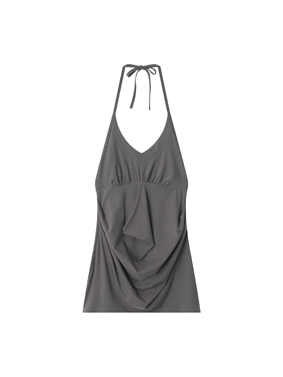 QUINCE HALTER TOP SLATE GRAY