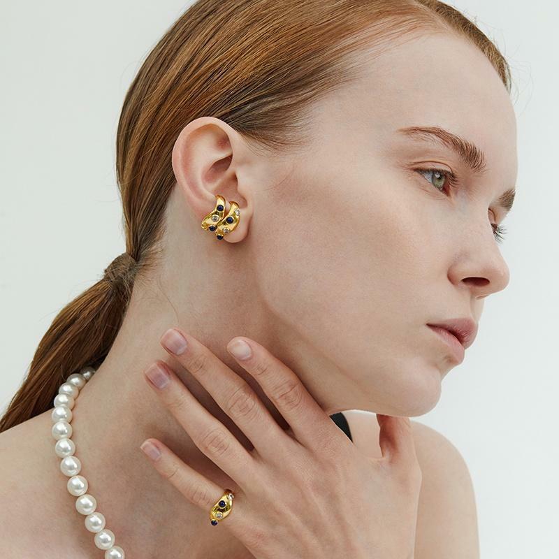 Brioche Earcuff & Ring (24K Gold)