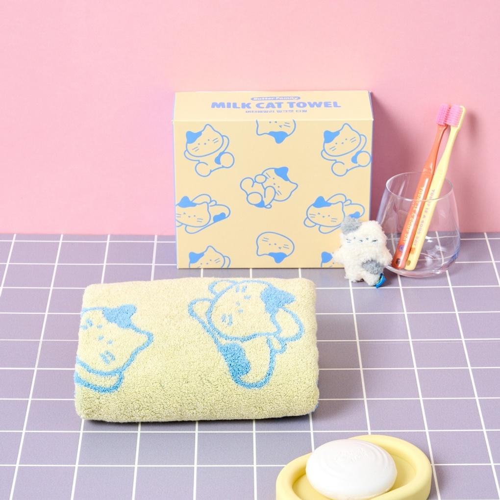 올데이 만세 밀크캣 핸드타올 2PCS 34*34 블루_FB1225005