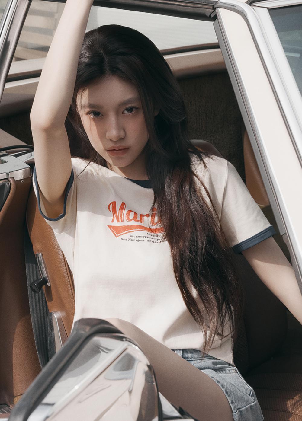 [5/17 예약 발송] W VINTAGE BASEBALL RINGER TEE ivory