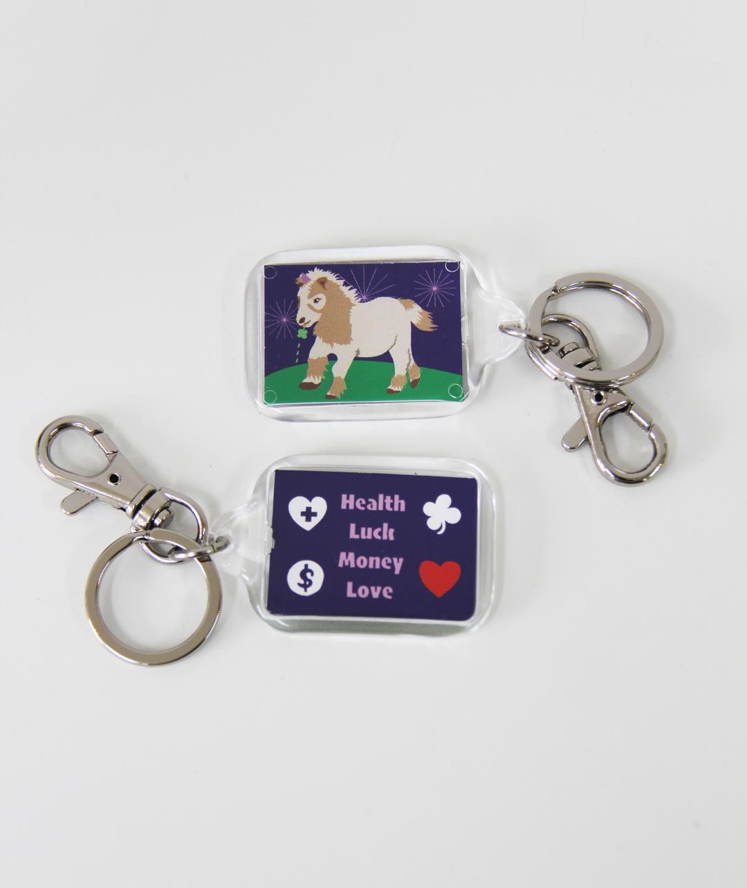 777 pony keyring
