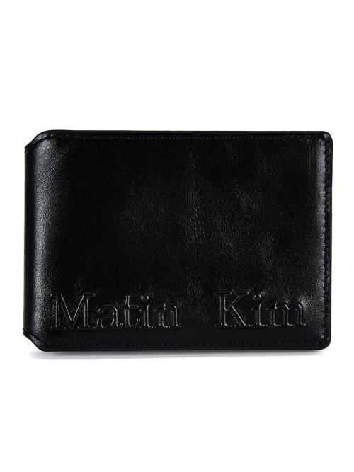 EMBOSSED LOGO BUSINESS WALLET IN BLACK