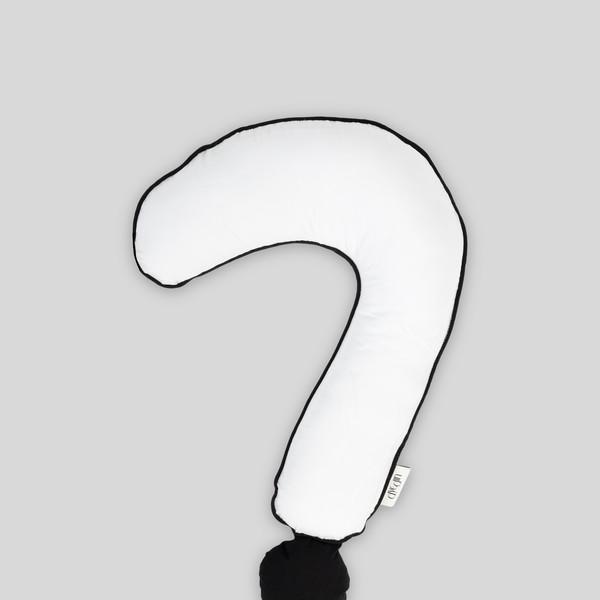 코튼팝 물음표 쿠션_블랙&화이트