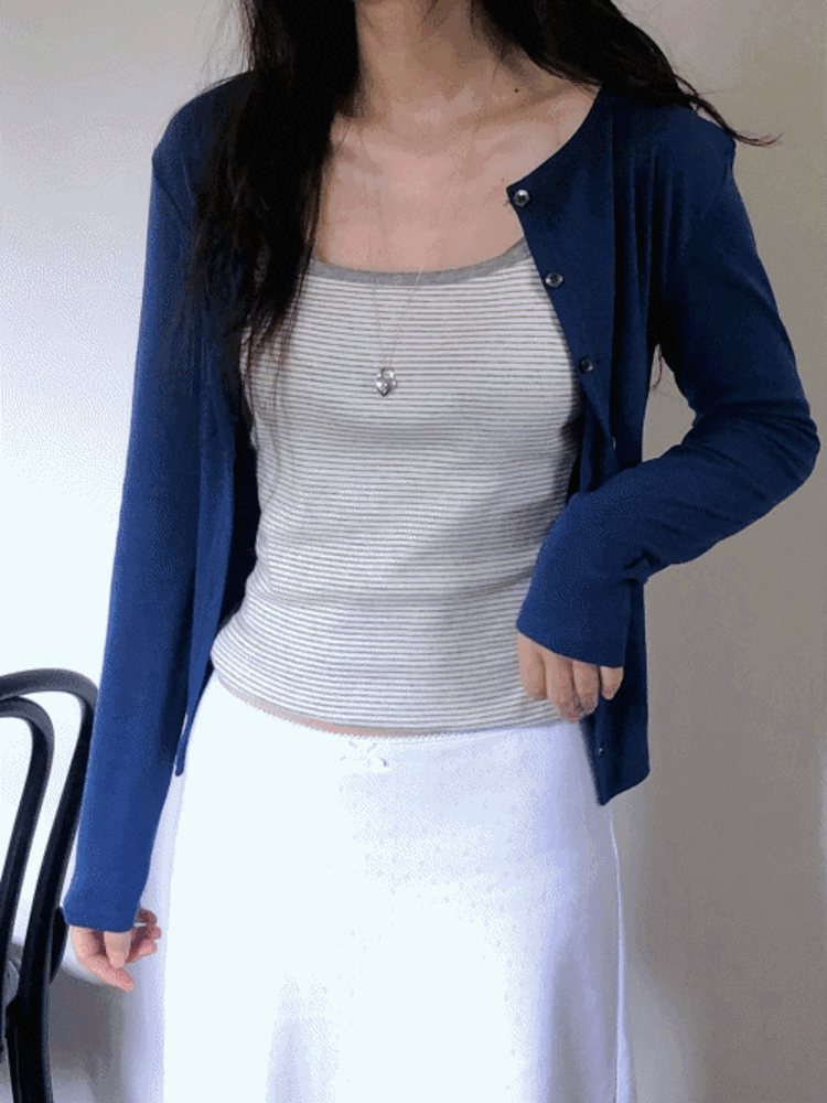 소프트 버튼 가디건 (블루)