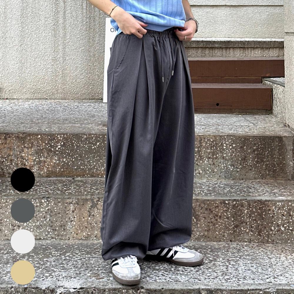 남자와이드슬랙스 남자밴딩슬랙스 통큰바지