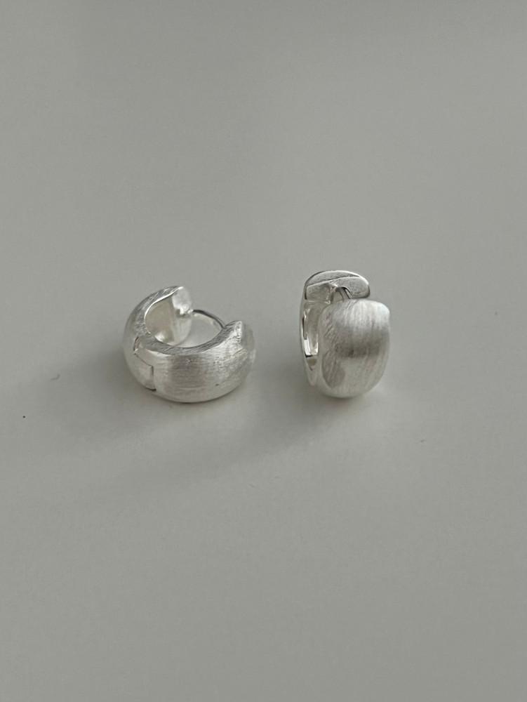 (크르와)실버925 미니 듀이 무광 유광 원터치 귀걸이(2 type)