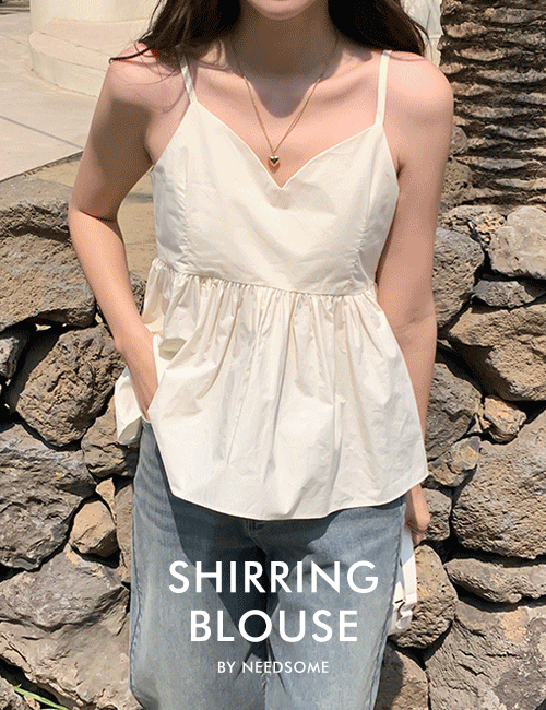 💖주문폭주/썸머블라우스강추💖 베이비셔링블라우스 - 2color