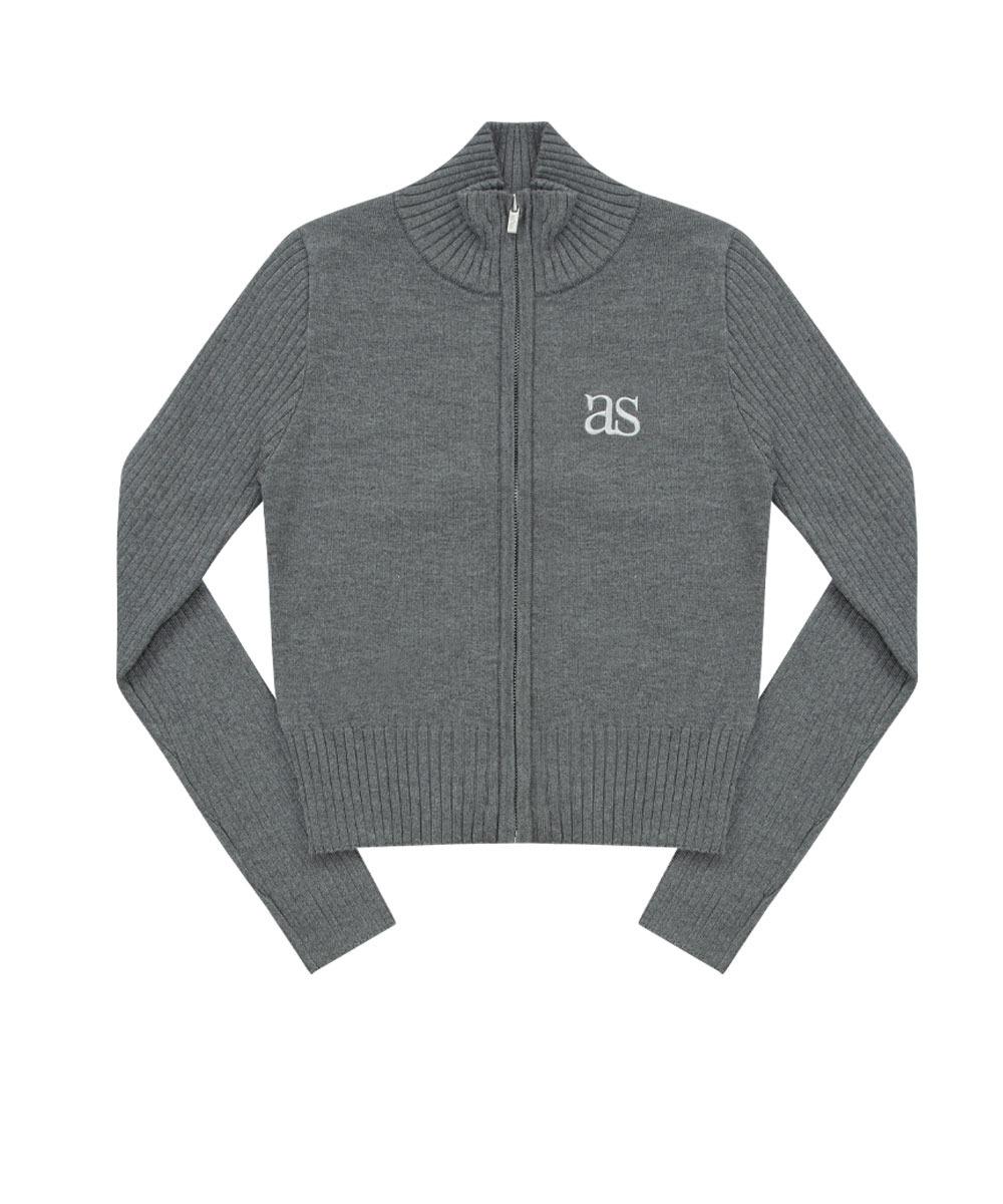 MARON KNIT ZIP-UP / CHARCOAL
