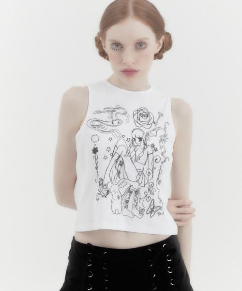 Dream Girl Sleeveless Tee - WHITE