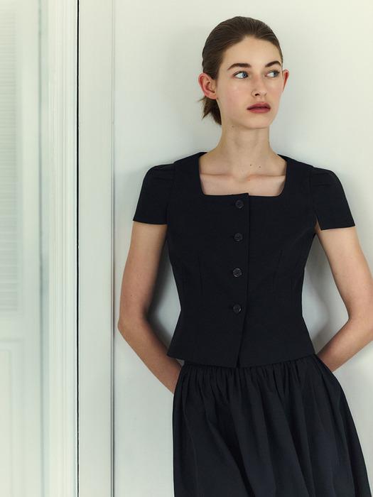 Square Fitted Jacket_Black