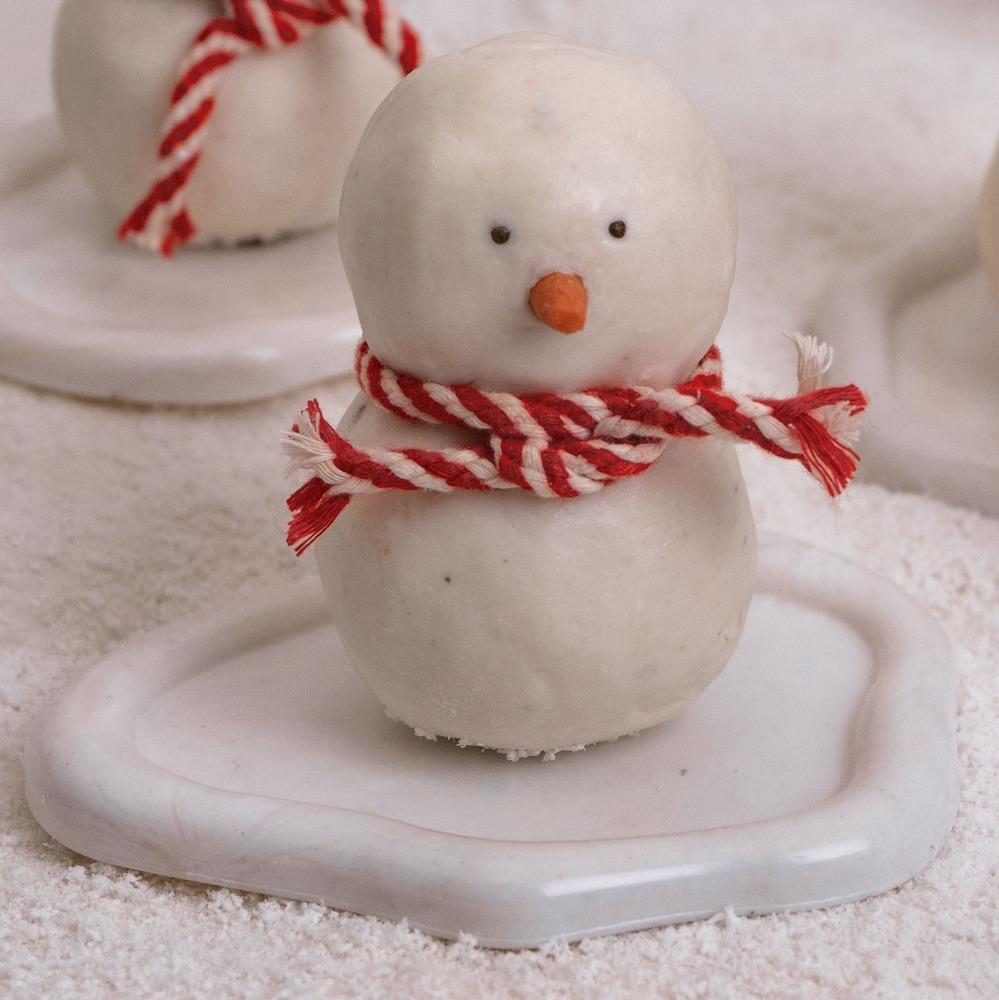 [한아조] 안녕, 눈사람씨 비누 + 눈사람 비누 받침 세트