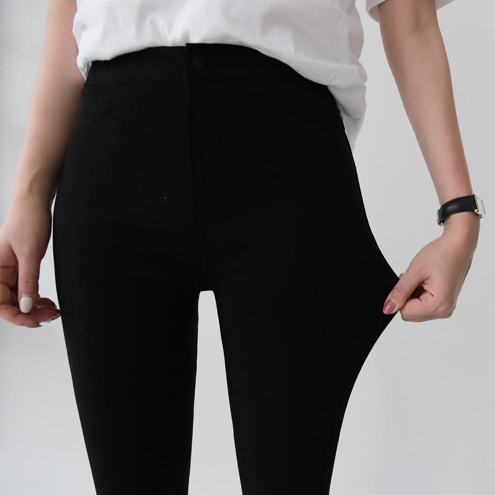 프리미엄 쫀쫀 미친스판 하이웨스트진 허리 밴딩진 여자 청바지 스키니 블랙진 봄 가을