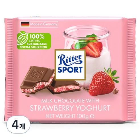 리터스포트 딸기요거트 초콜릿, 100g, 4개 - 초코바/스니커즈 | 쿠팡