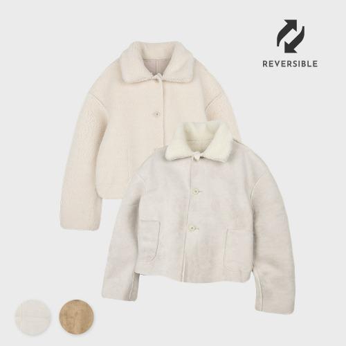 Overfit Reversible Suede Crop Fleece Jacket Mustang Jumper 2COLOR