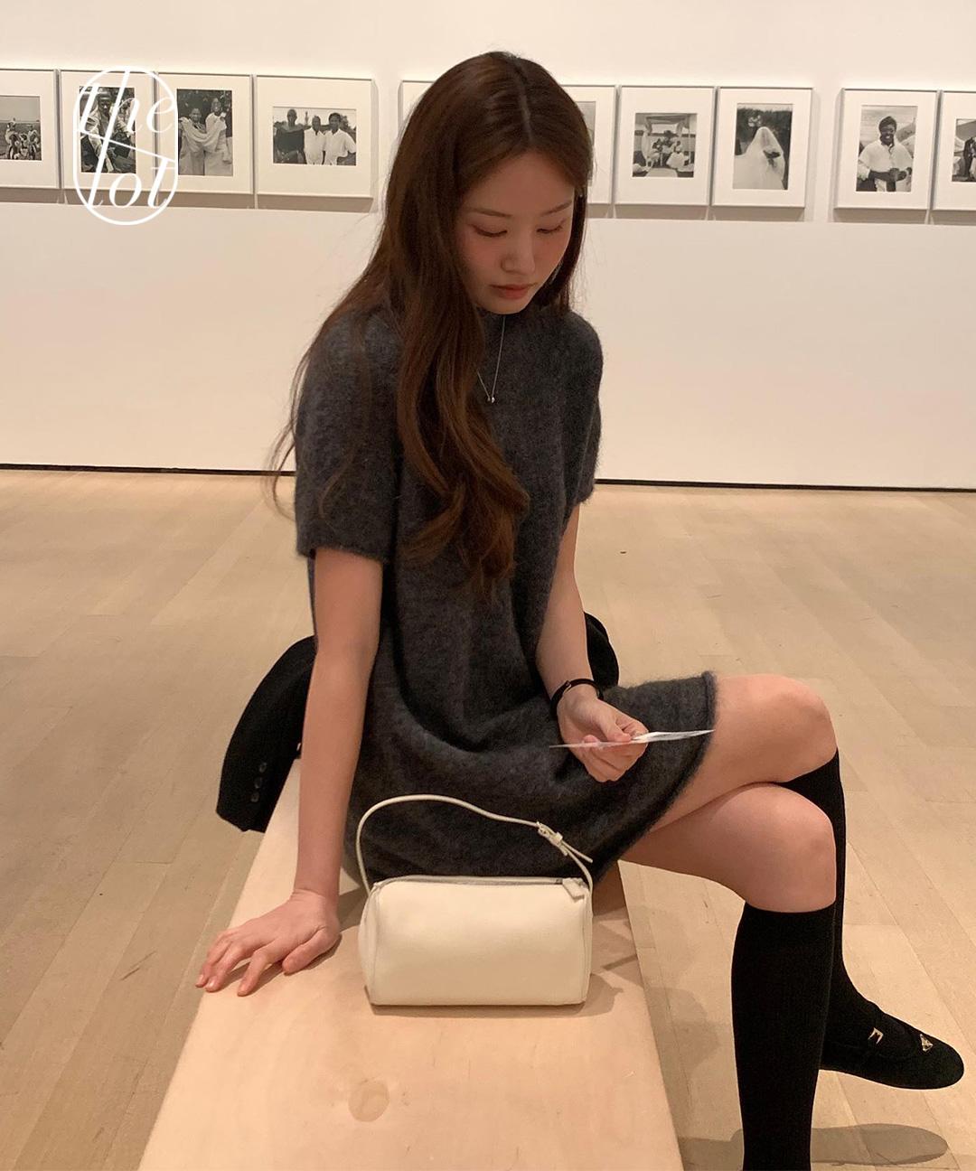 더롯 [ounce] 온스 스노우 알파카 반팔 미니 원피스 (2color) 데일리/출근룩/모임룩/하객룩/여행룩/데이트룩