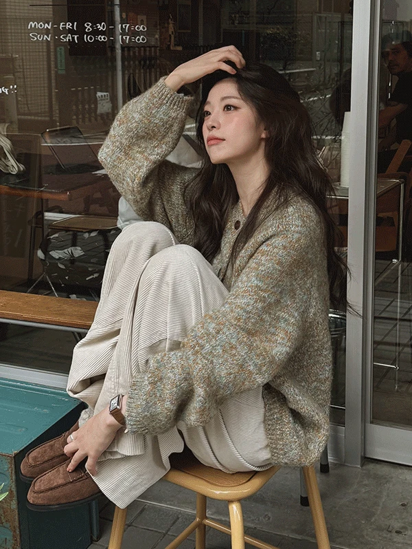 [역대급블프🖤/X문의폭주!] ONLYSLOW. 베스킨 멀티컬러 루즈핏 가디건 - 3 color