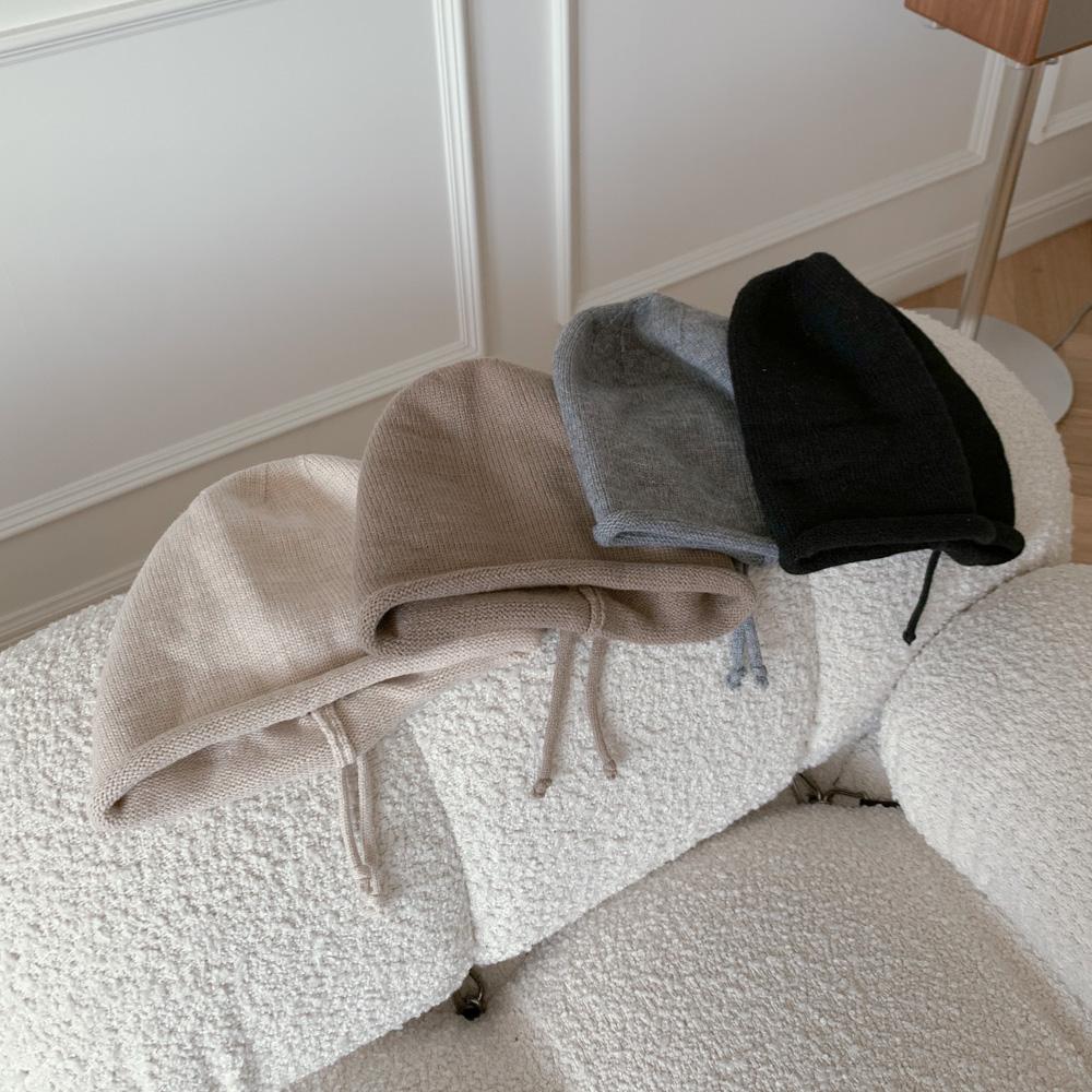 블루씨티 [단독/인기폭주] 뉴롤업 쪼임 니트 무지 롱 비니 모자 4color