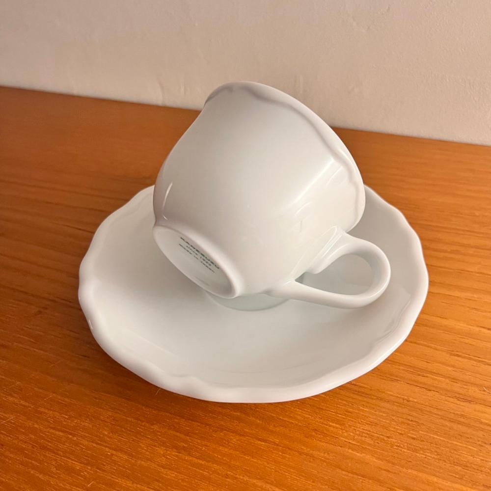 집들이 커피잔세트[La maison rose] 화이트 세라믹 컵앤소서