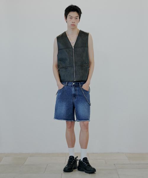 데님 쇼츠_블루