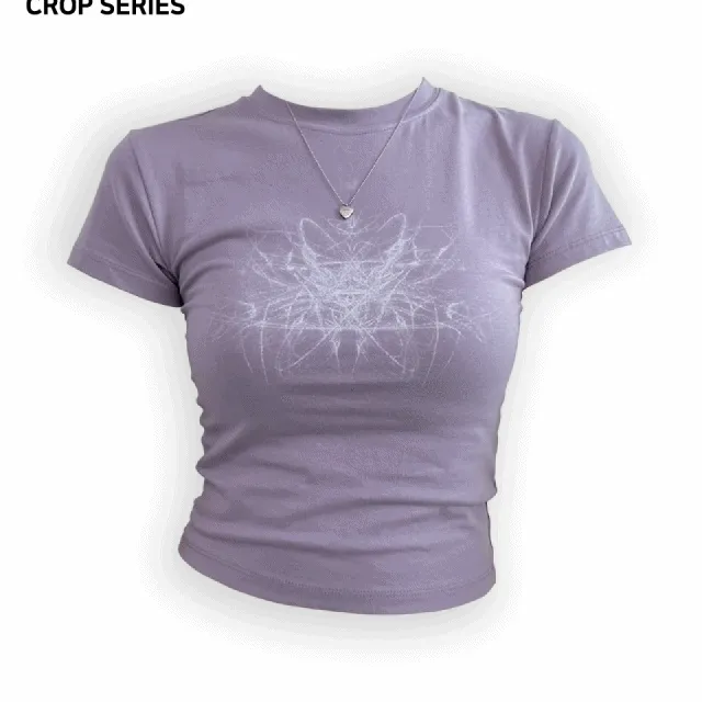 #부드러운 Dua Printing Cropped Top