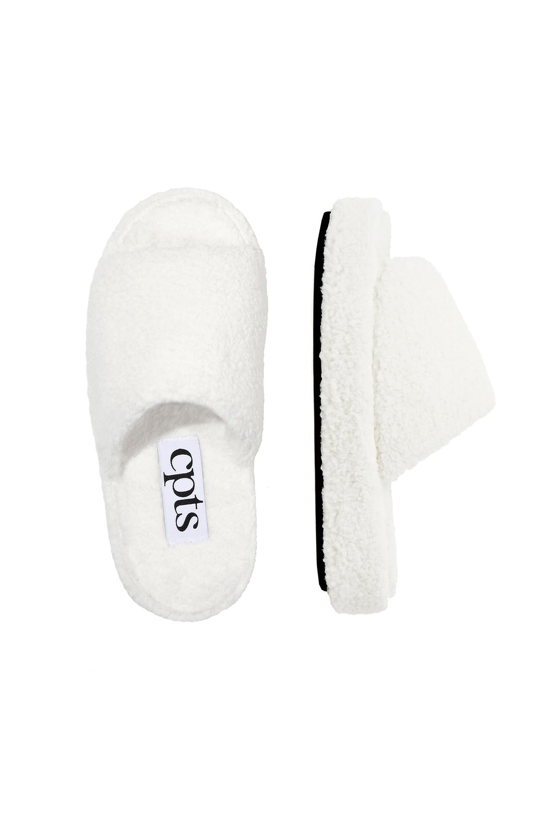 FLUFFY WOOL SLIDES_WHITE
