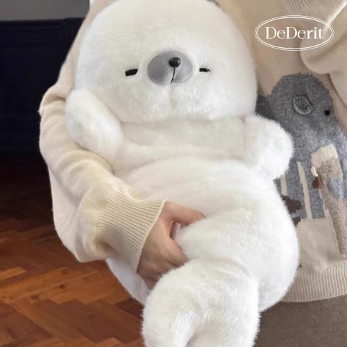 데데리트 귀여운 동물 잠자는 화이트 통통 물범 큰 대형 인형 바디필로우 쿠션 인테리어 소품 집들이 생일 친구 커플 선물