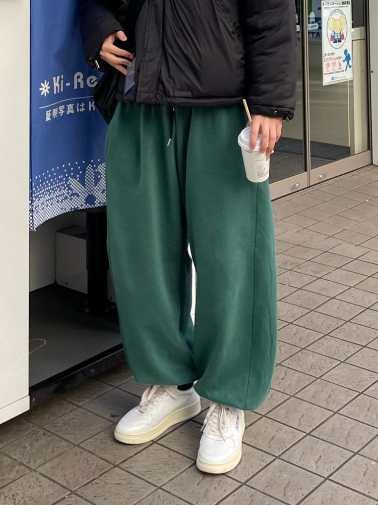 REAL Heavy Balloon Jogger pants - 남자 여자 벌룬 헤비 와이드 겨울 스웨트 기모 조거팬츠