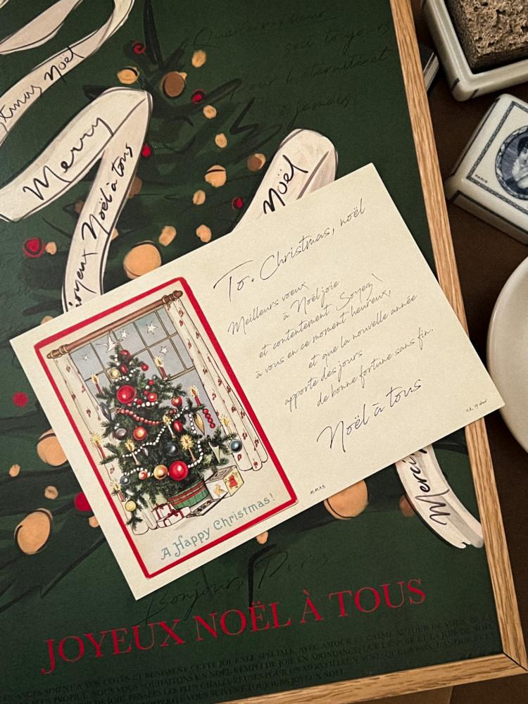 Noël à tous Postcard 크리스마스 엽서 / 프렌치 무드 거실 인테리어 크리스마스 엽서 카드