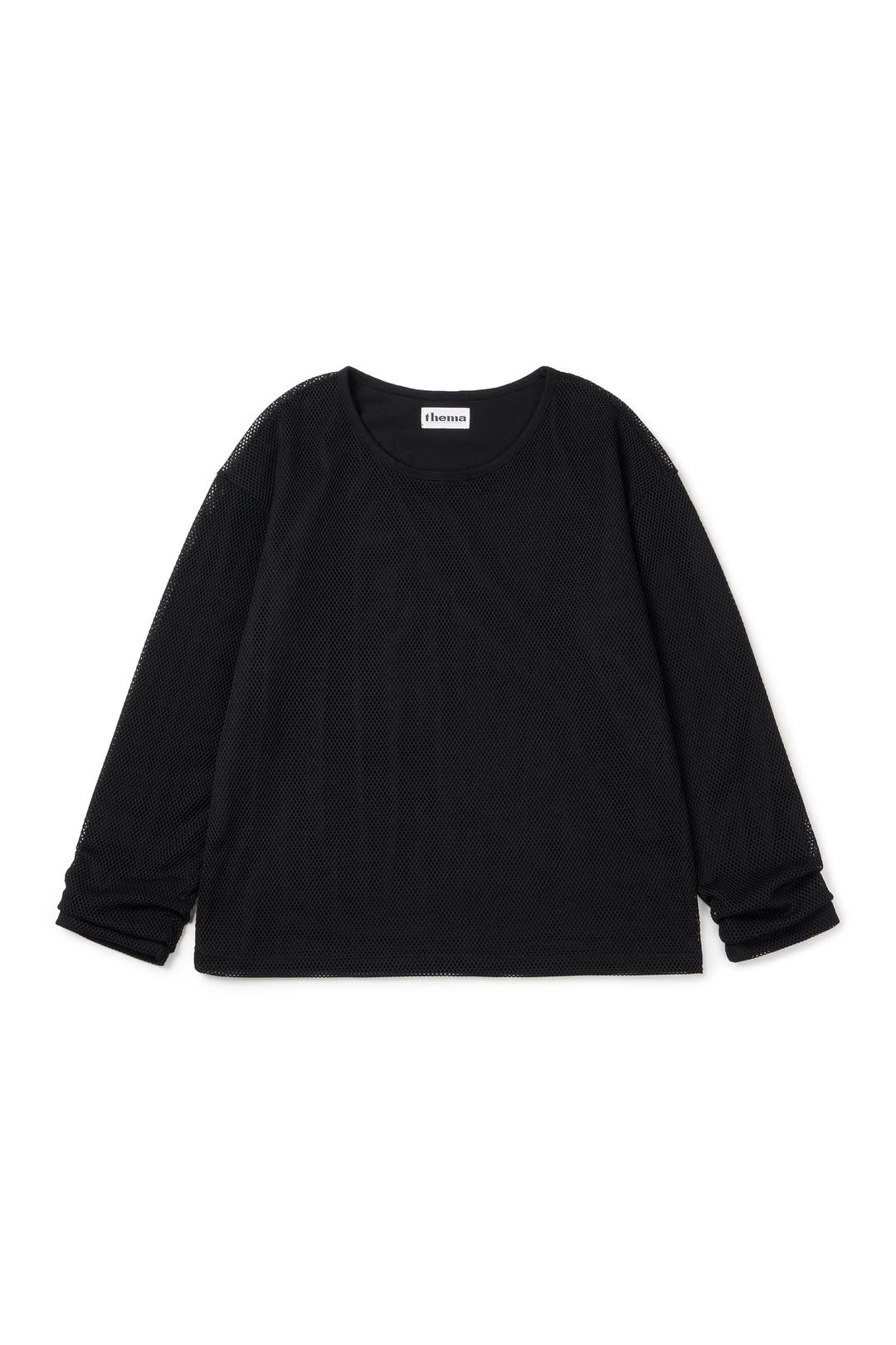 MESH LAYERED L/S_BLACK