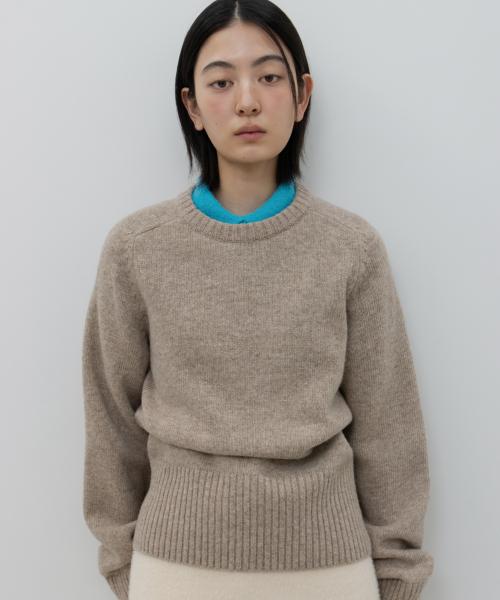 WOOL CREW NECK KNIT / OATMEAL