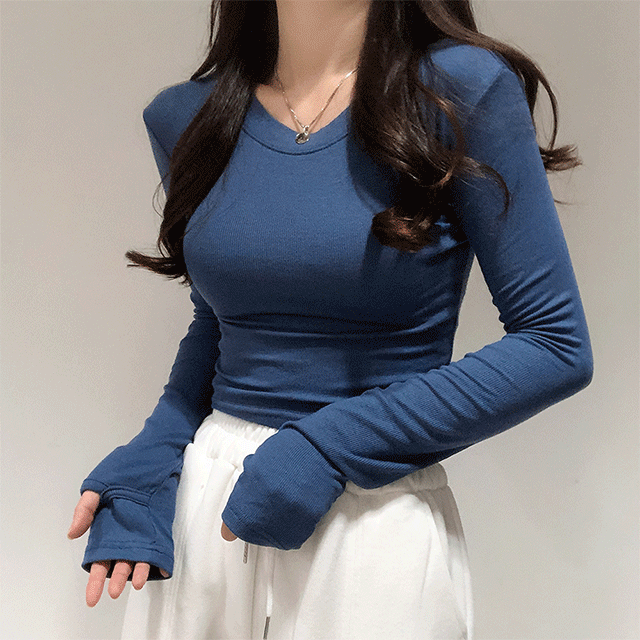 [후기칭찬/모델강추] 촉감좋은 라운드 워머 골지 크롭티(4col)
