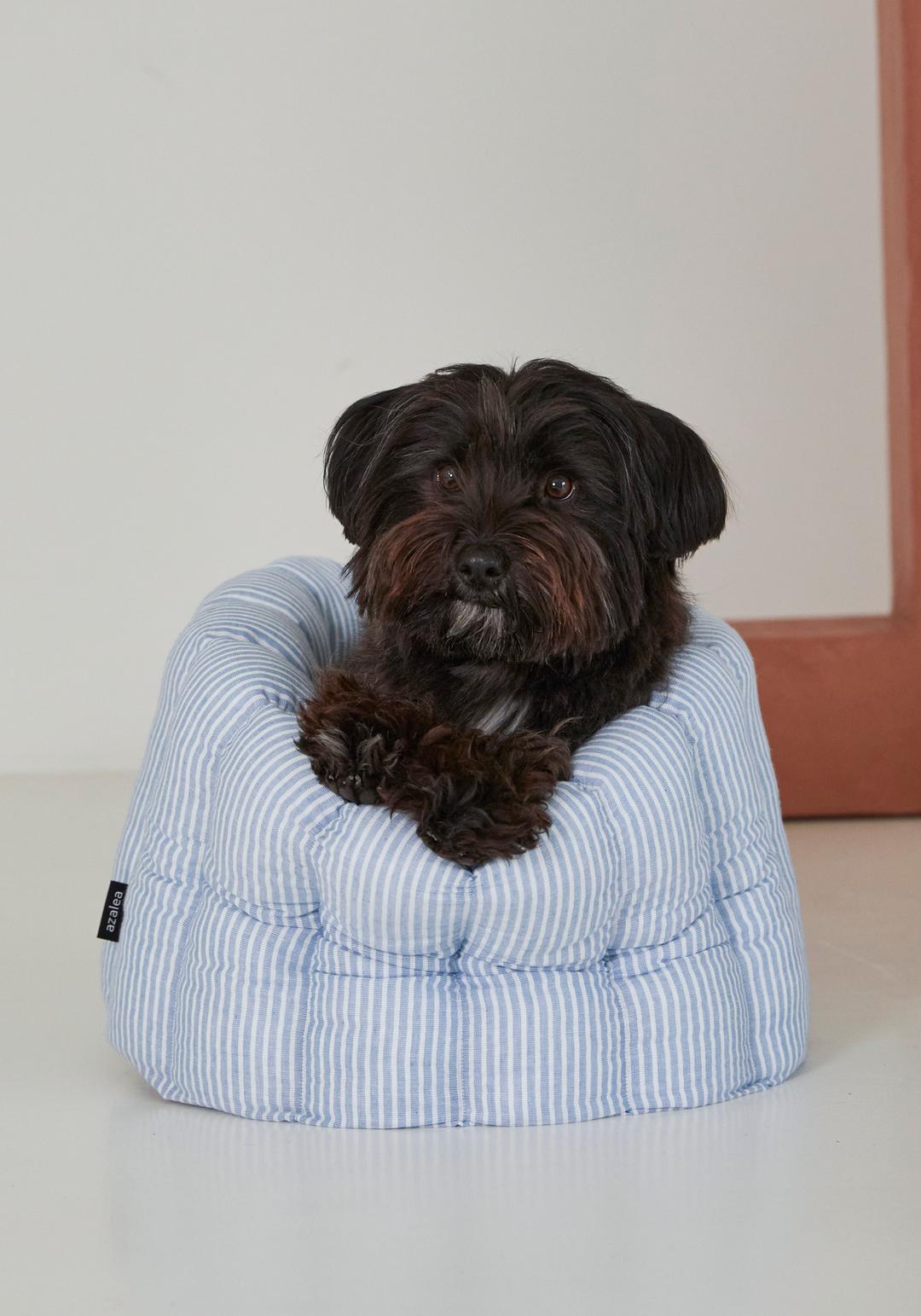 [azalea] stripe linen canele / blue