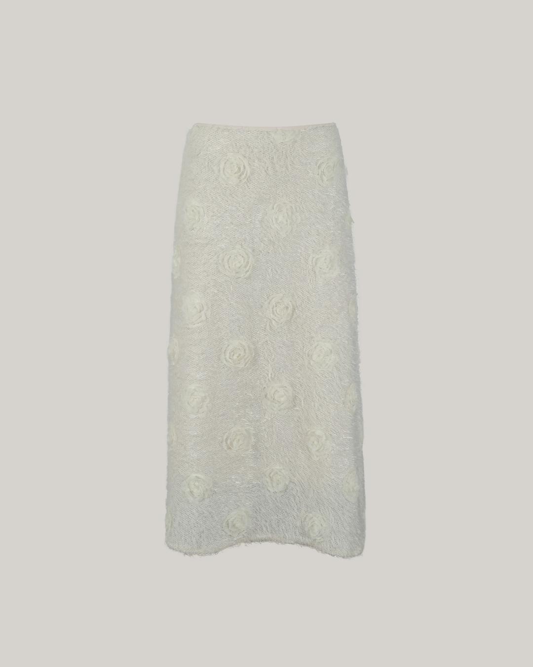 스노우 플라워 롱 스커트