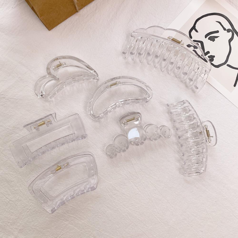 [1+1/국내생산] 아쿠아 투명 헤어핀 클리어 빅사이즈 헤어 집게핀