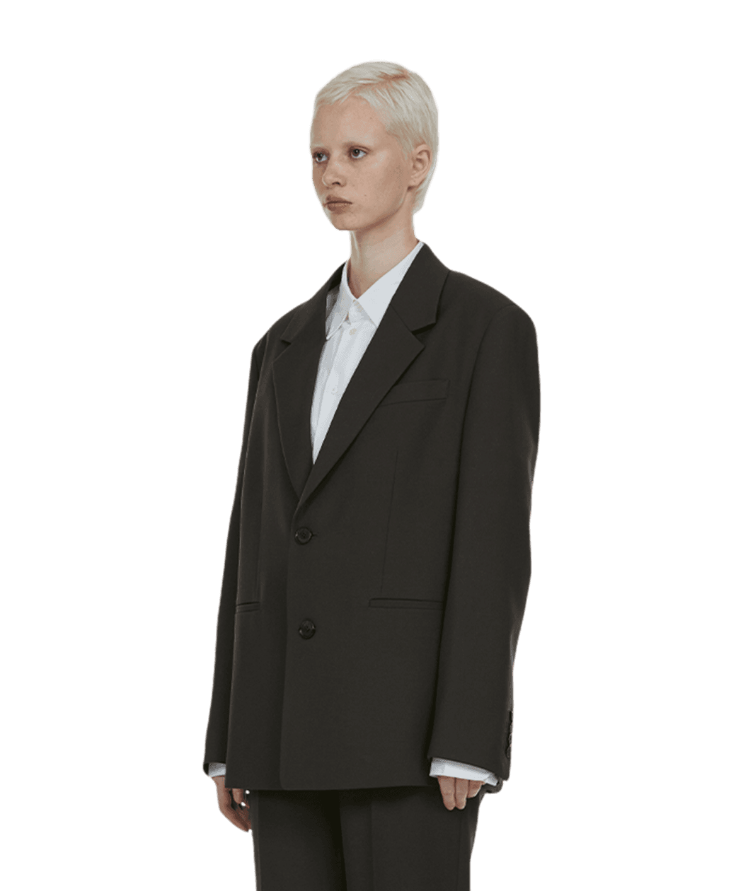 울 시그니쳐 블레이져_브라운