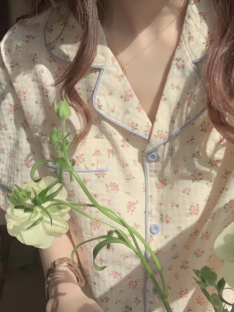 티티꽃 여성 반팔잠옷 세트 플라워 파자마파티 홈웨어 선물