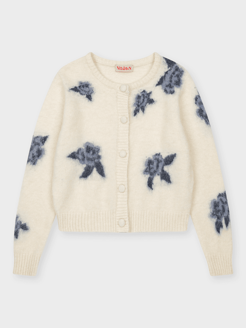 [11월25일 예약배송]  헤어리 플라워 메리노울 니트 가디건 (3C) (Ivory)