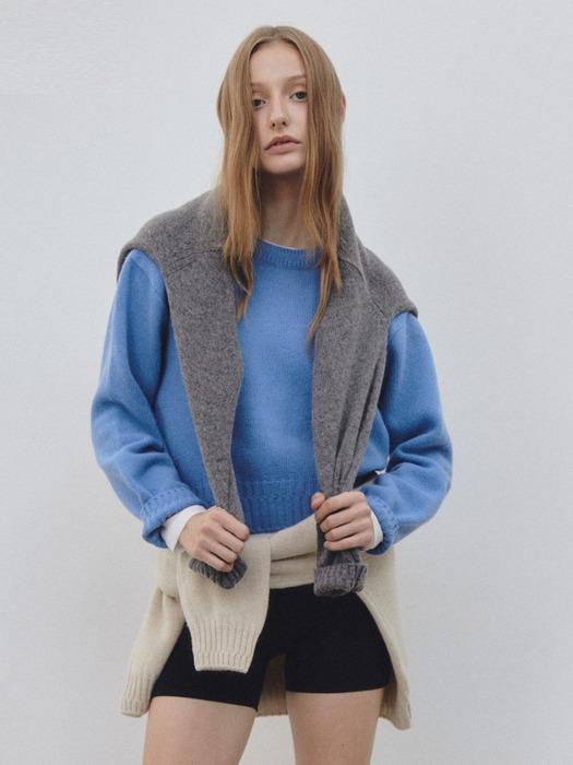 alpaca crewneck sweater - blue