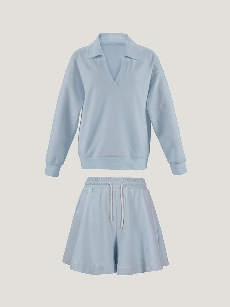 [반티아201] 테니스 테리 카라 맨투맨 + 반바지 셋업